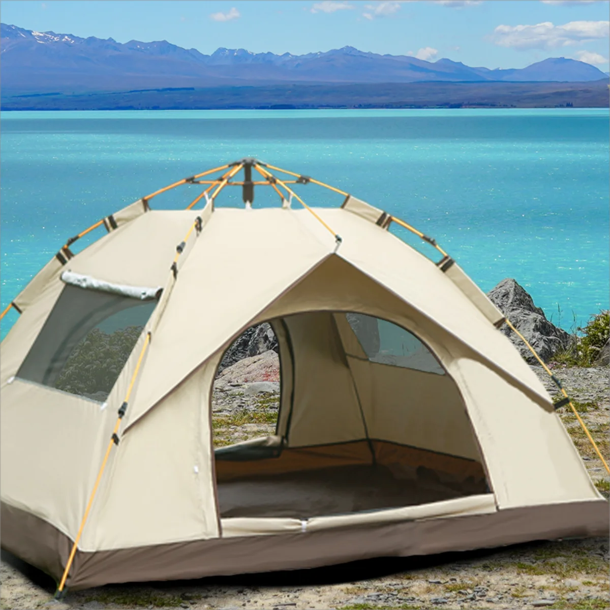Premium Outdoor Sunshade Camping Tent with Dual Doors and Windows - Safety First Gear 25