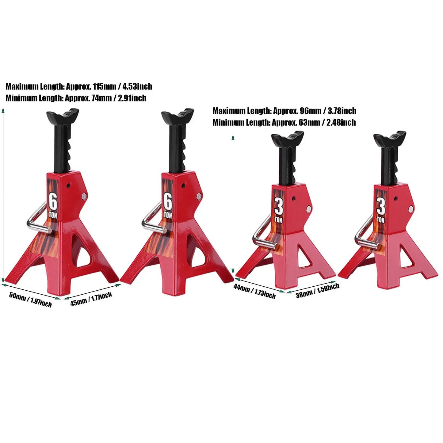 WALFRONT Metal RC Jack Stands for D90 Axial Wraith SCX10