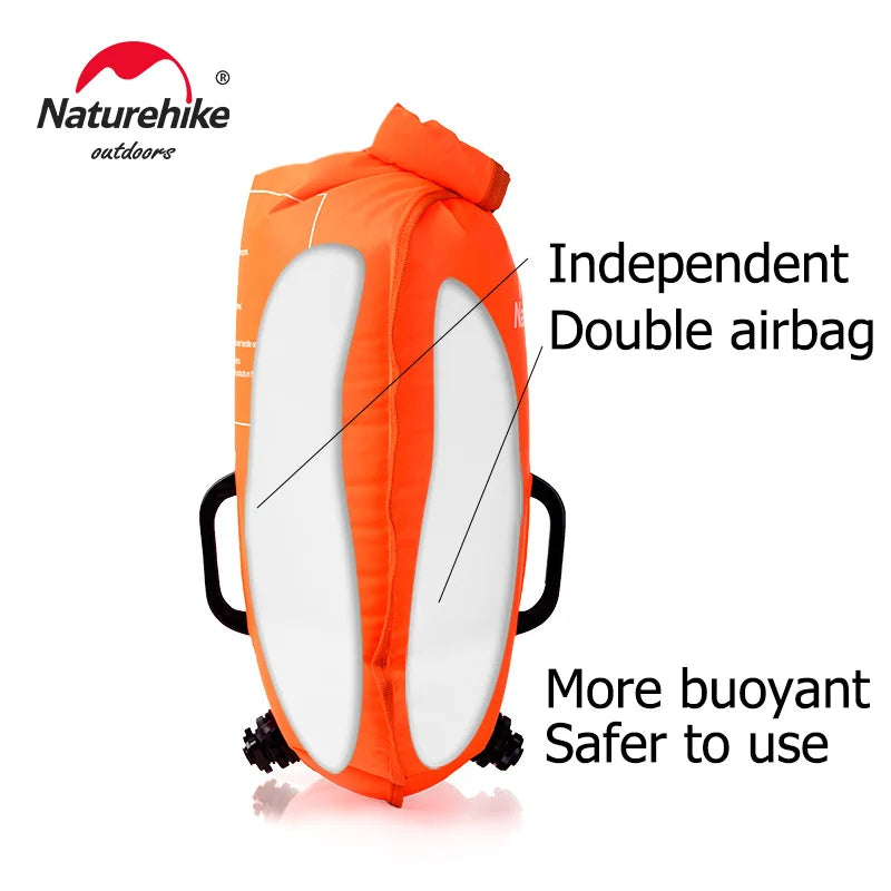 Naturehike Inflatable Swimming Buoy Waterproof Dual Airbag Flotation Dry Bag - Safety First Gear 25