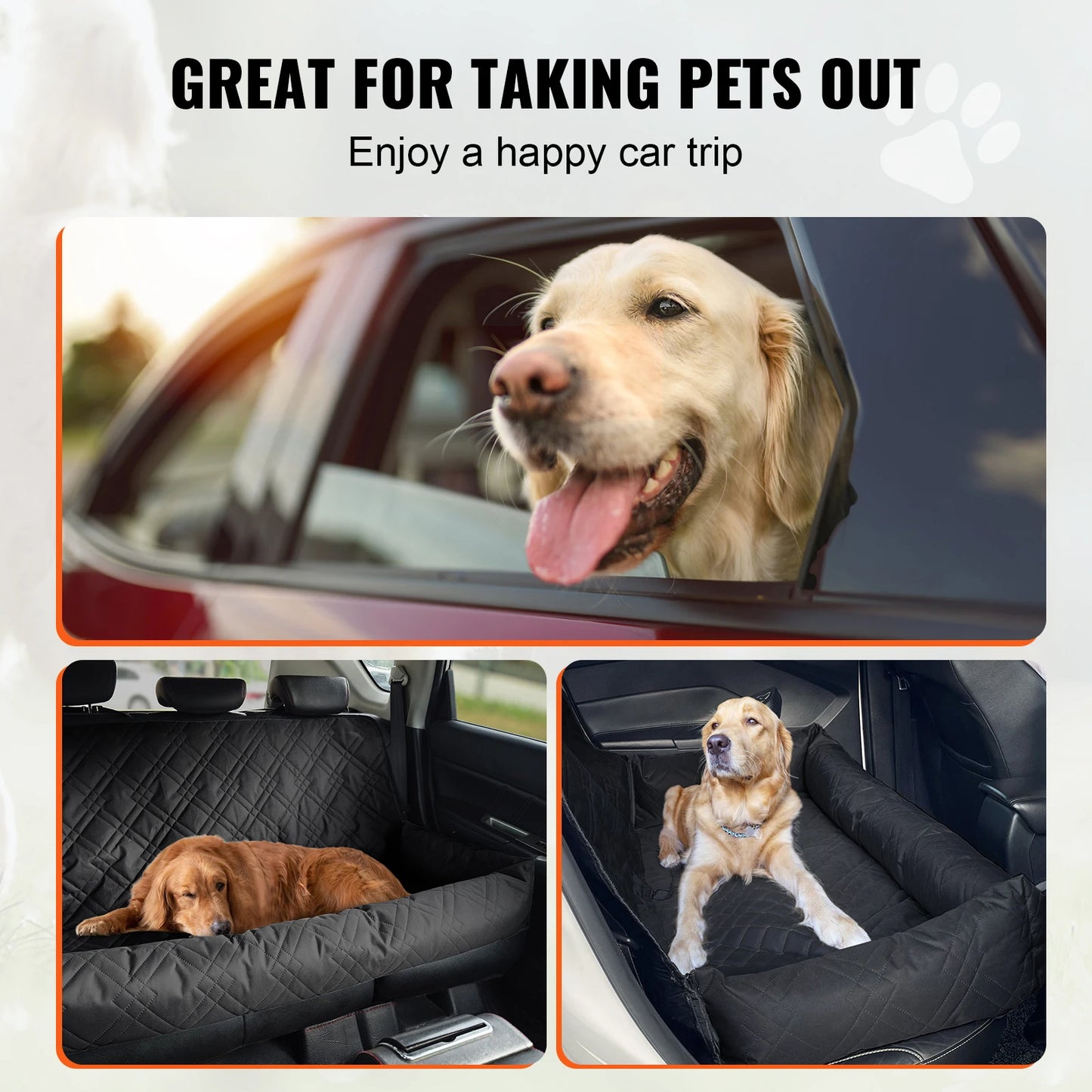 SucceBuy Waterproof Dog Car Seat Booster With Clip-On Leash