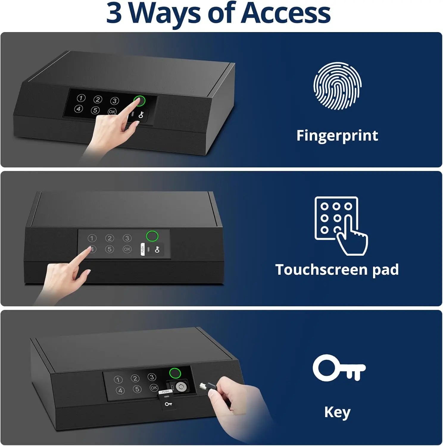 Biometric Pistol Safe With Quick Access Fingerprint Lock - Safety First Gear 25