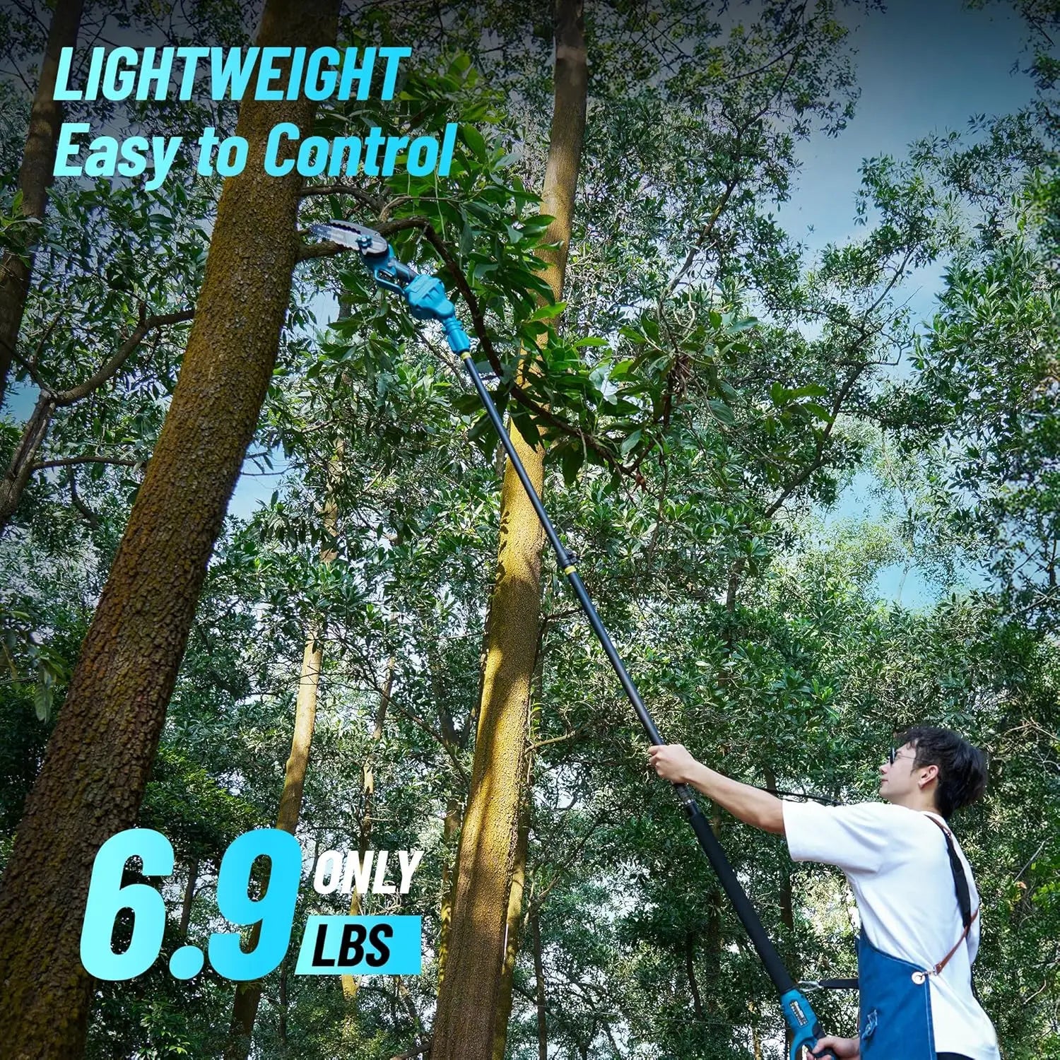 Seesii 2-In-1 Cordless Pole Saw And Mini Chainsaw - Safety First Gear 25