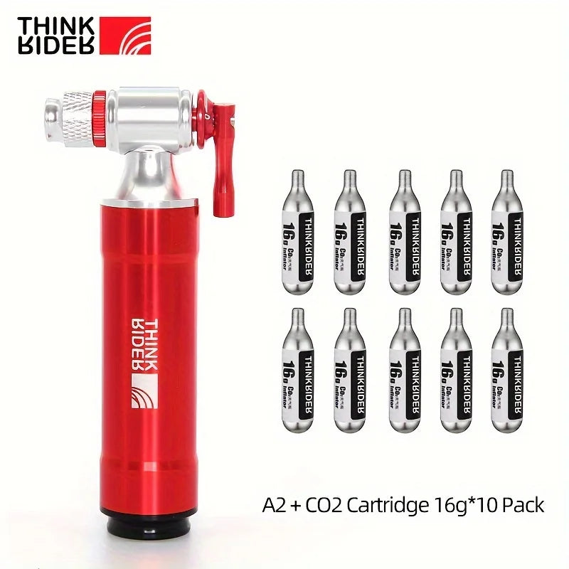 ThinkRider CO2 Pump For Bicycle Schrader Presta Adapter Bike Pump Inflator Aluminum Tire Tube Mini size MTB Bicycle Pumps CO2 Ca - Safety First Gear 25