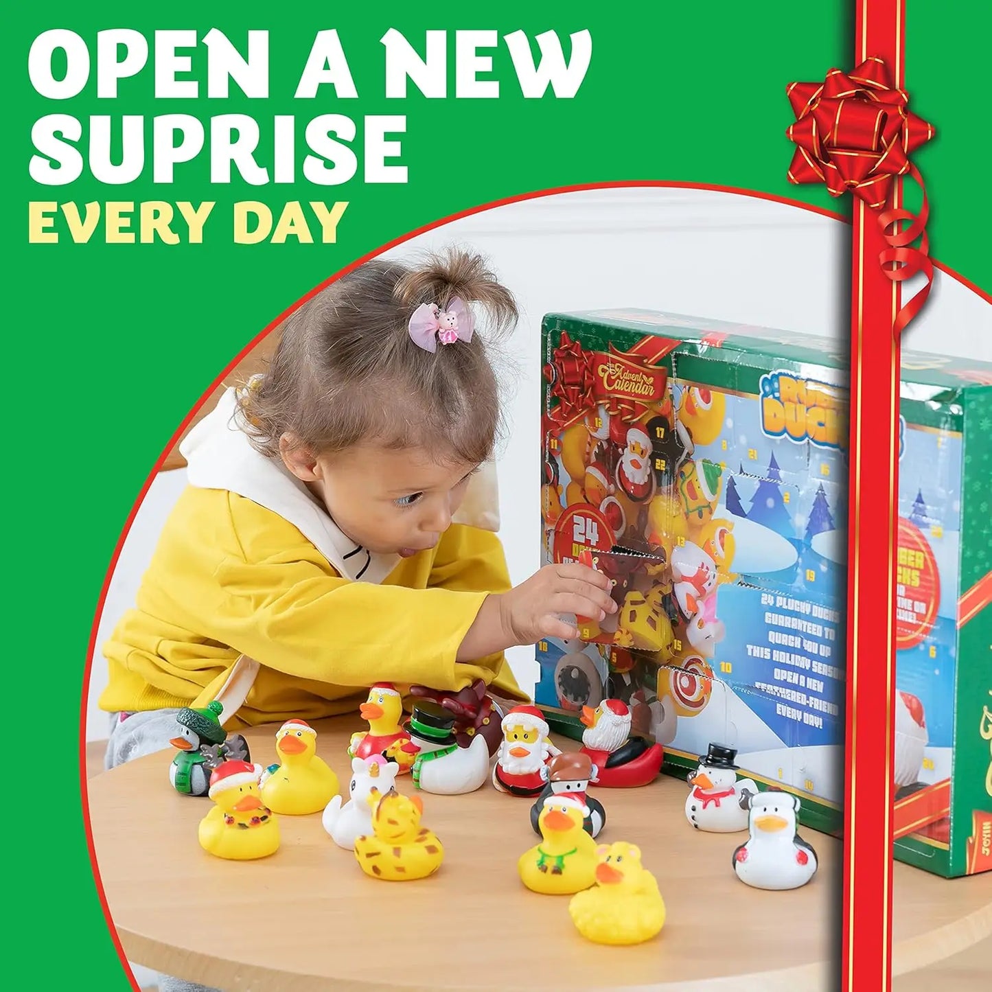 Joyfy Christmas Advent Calendar Ducks 24 Days Countdown Rubber Ducks