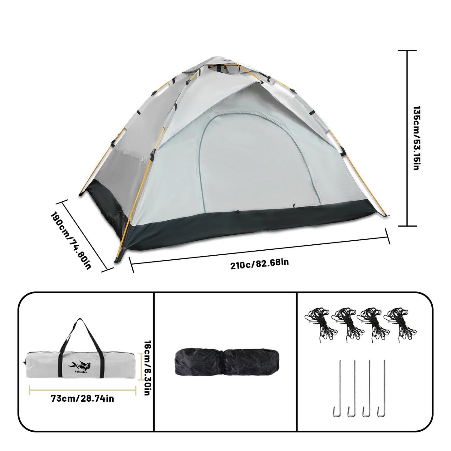 Pakicetus Family Camping Tent Windproof Easy Setup - Safety First Gear 25