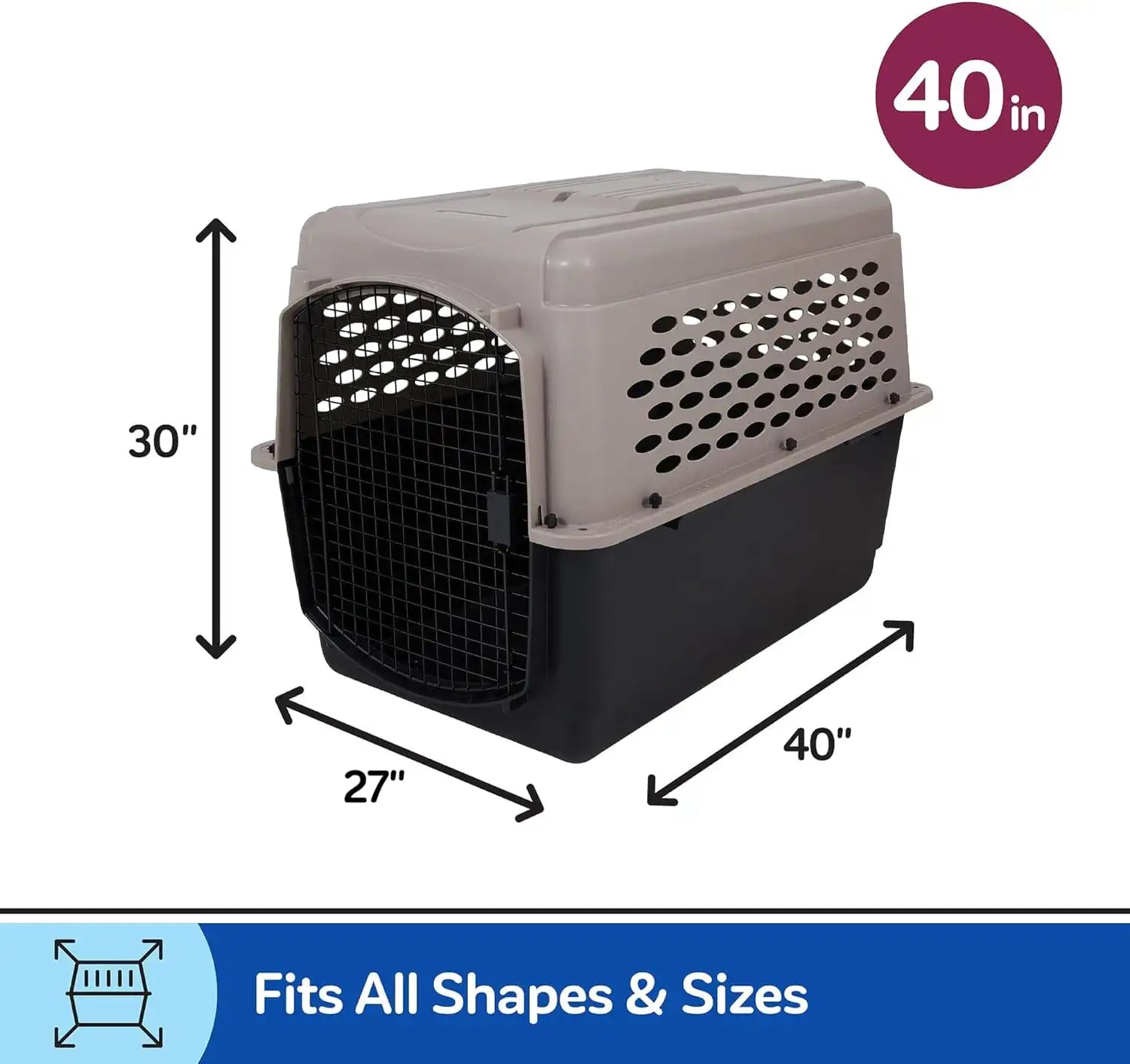 Vibrant Life Large Plastic Pet Kennel for Travel and Safety - Safety First Gear 25
