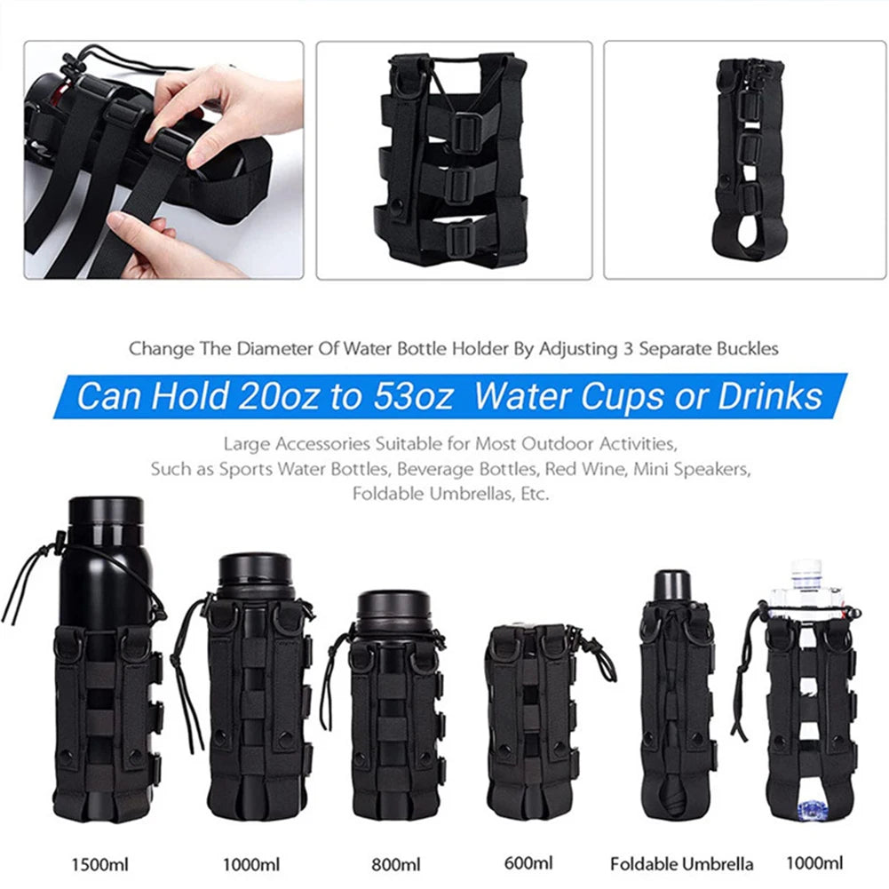Camping Water Bottle Holder Pouch Multi Purpose Carrier