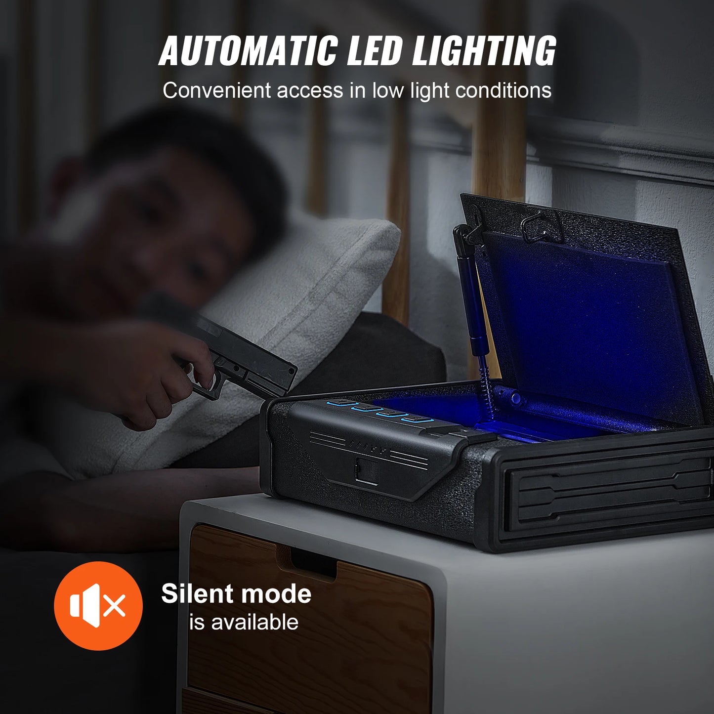 VEVOR Gun Safe Biometric 3 Way Quick Access Pistol Case - Safety First Gear 25