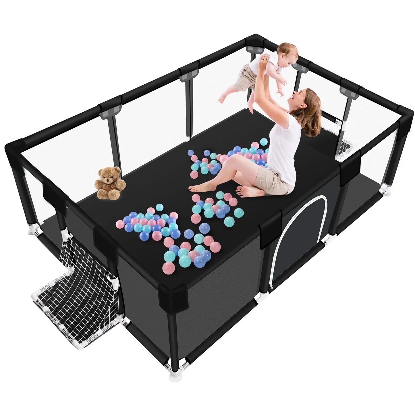 ANGDUO Baby Playpen With Soft Breathable Mesh Safety Fence - Safety First Gear 25