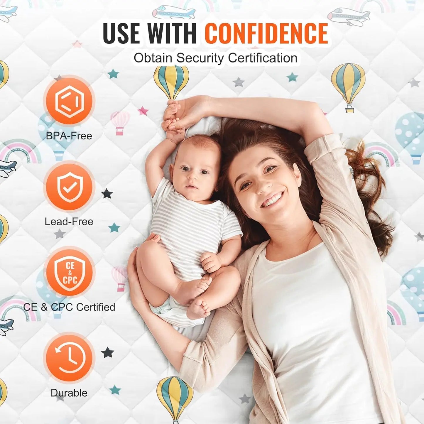 Soft Non-Slip Baby Play Mat for Crawling and Tummy Time - Safety First Gear 25