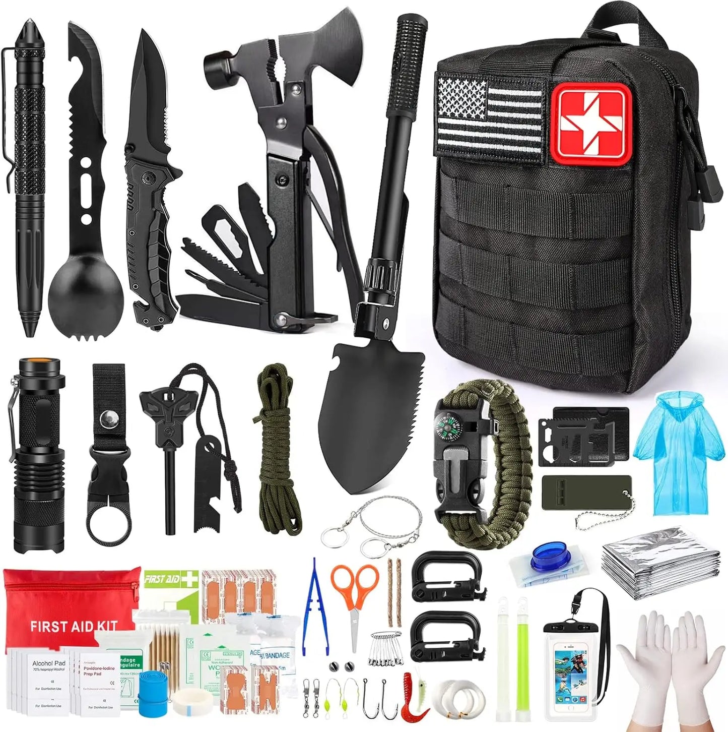 Ultimate Survival Kit with First Aid and Outdoor Gear - Safety First Gear 25
