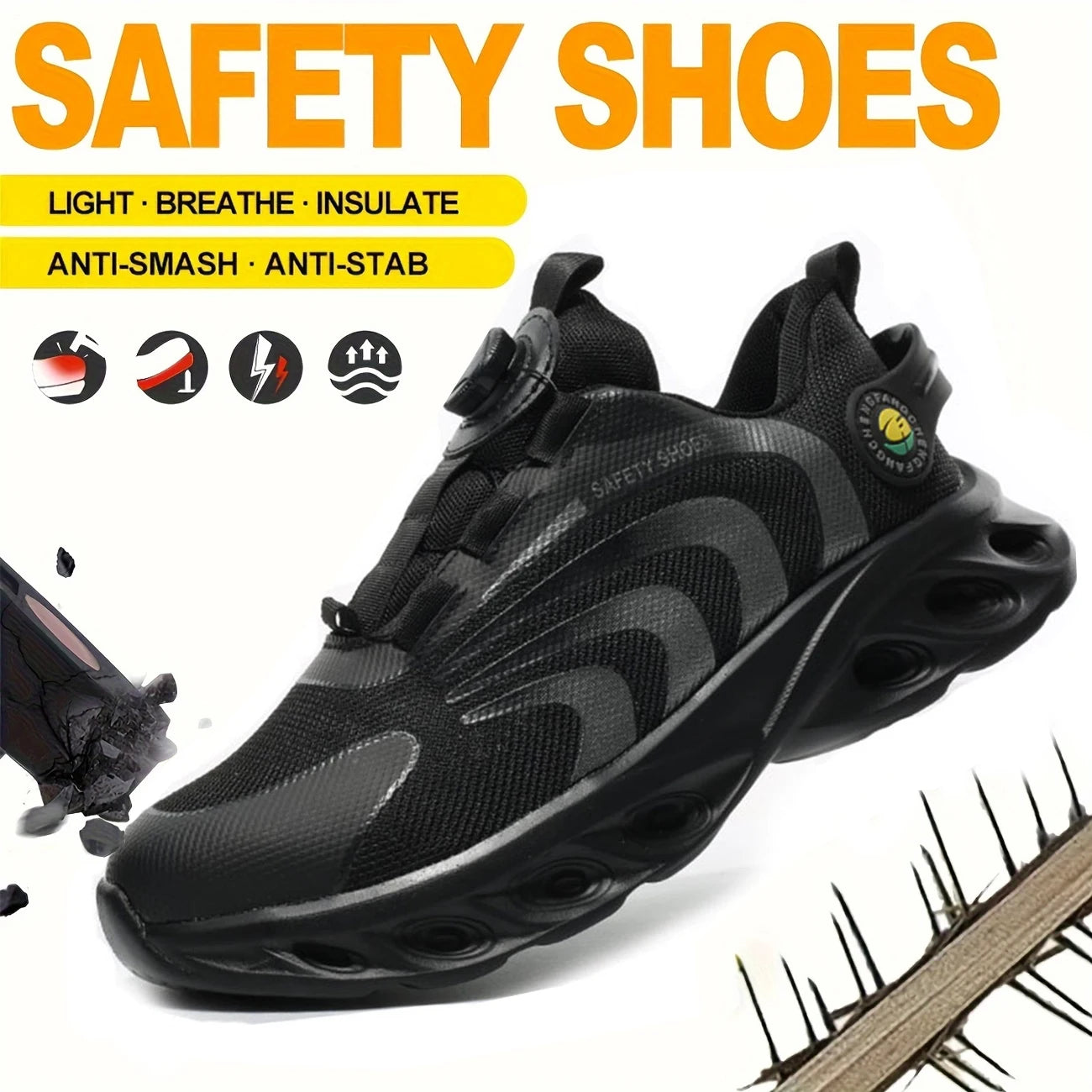 Lace-Free Lightweight Breathable Safety Shoes for Ultimate Comfort - Safety First Gear 25