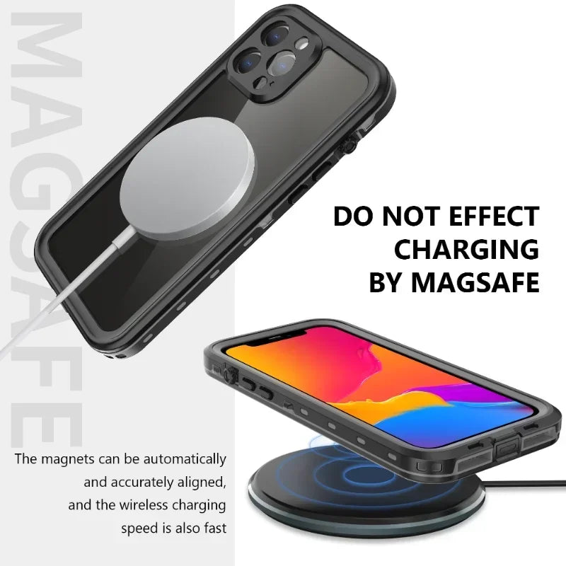 Waterproof Phone Case for iPhone 16 15 14 13 12 11 Pro - Safety First Gear 25