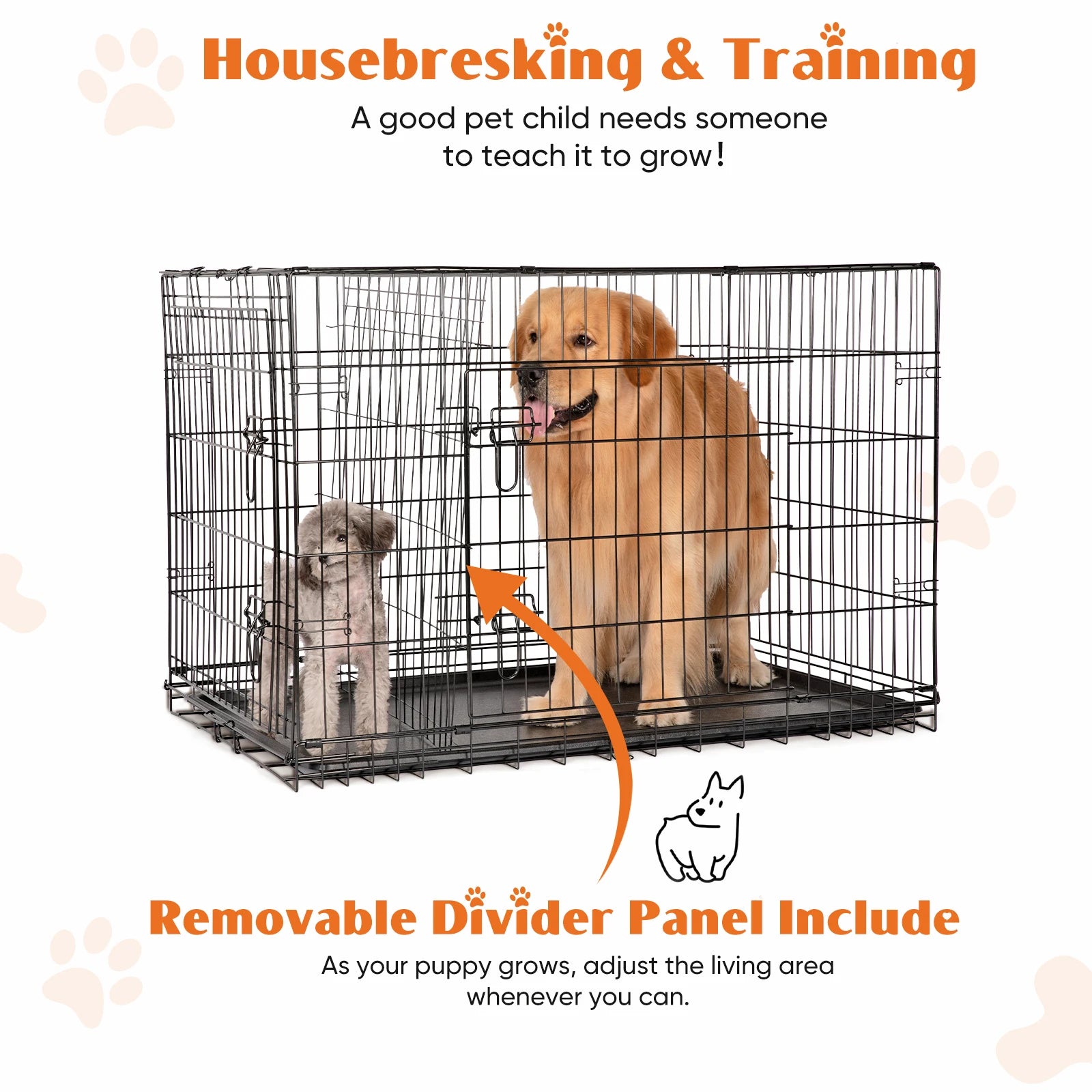 Double Door Folding Metal Wire Dog Cage for Safe Travel - Safety First Gear 25