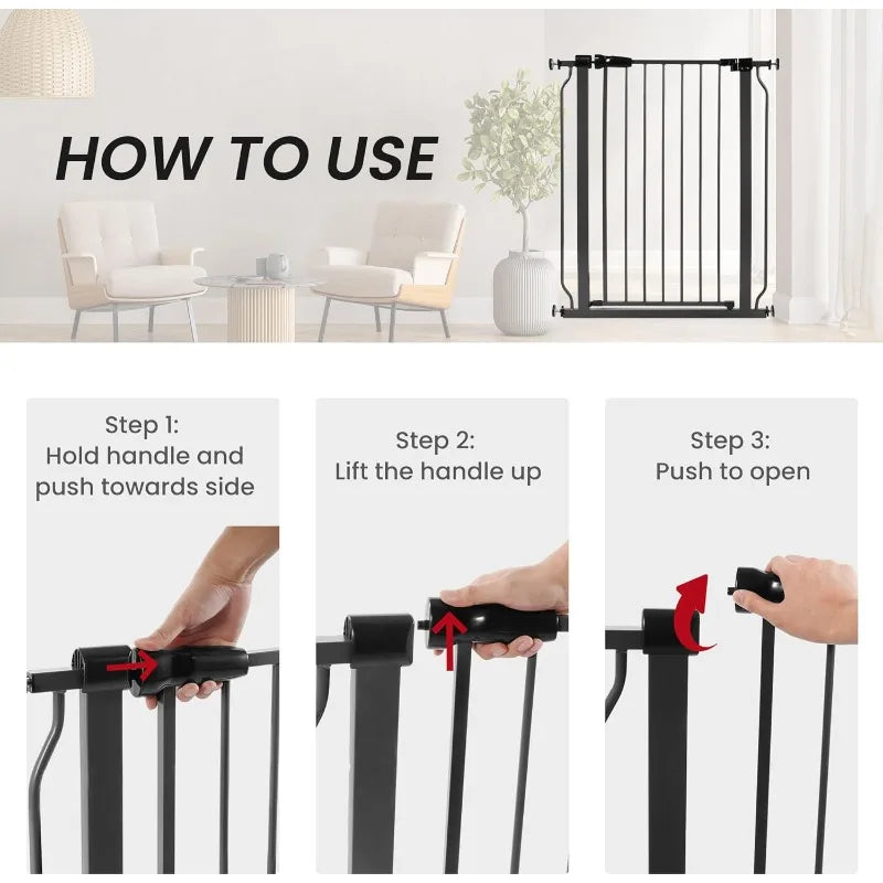 Easy Walk-Thru Safety Gate with Auto-Close and Hold-Open Features - Safety First Gear 25
