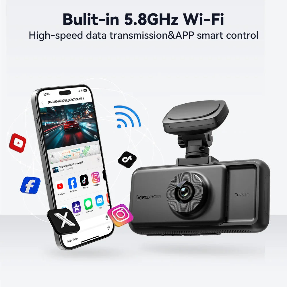 Redtiger A6 4K Dash Cam with Night Vision and GPS - Safety First Gear 25