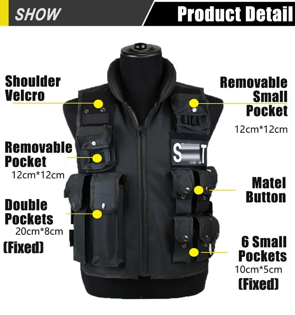Hign-concerned SWAT Multi Pockets Tactical Vest For Outdoor - Safety First Gear 25