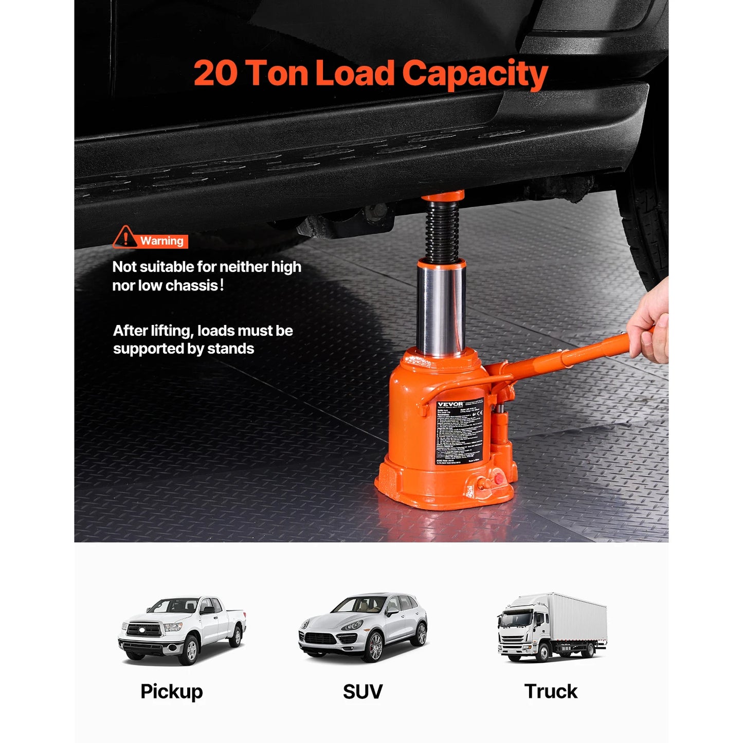 SucceBuy Hydraulic Bottle Jack 20 To 50 Ton With Handle