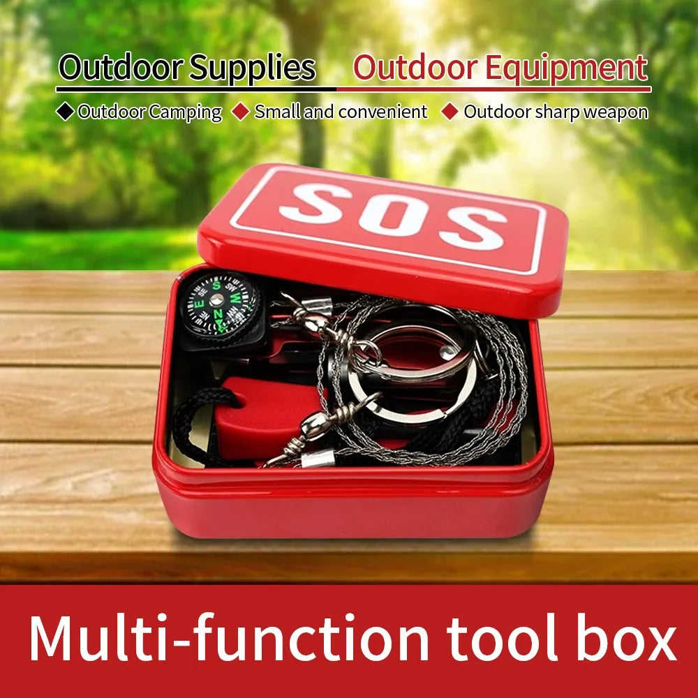 Hign-concerned SOS Emergency Fieldcraft Survival Toolkit Box For Outdoor Expeditions - Safety First Gear 25