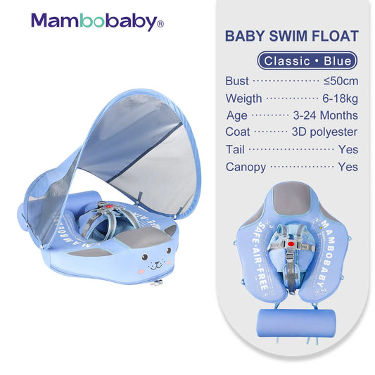 Mambobaby Safe Baby Float with Sunshade Canopy and Strap - Safety First Gear 25