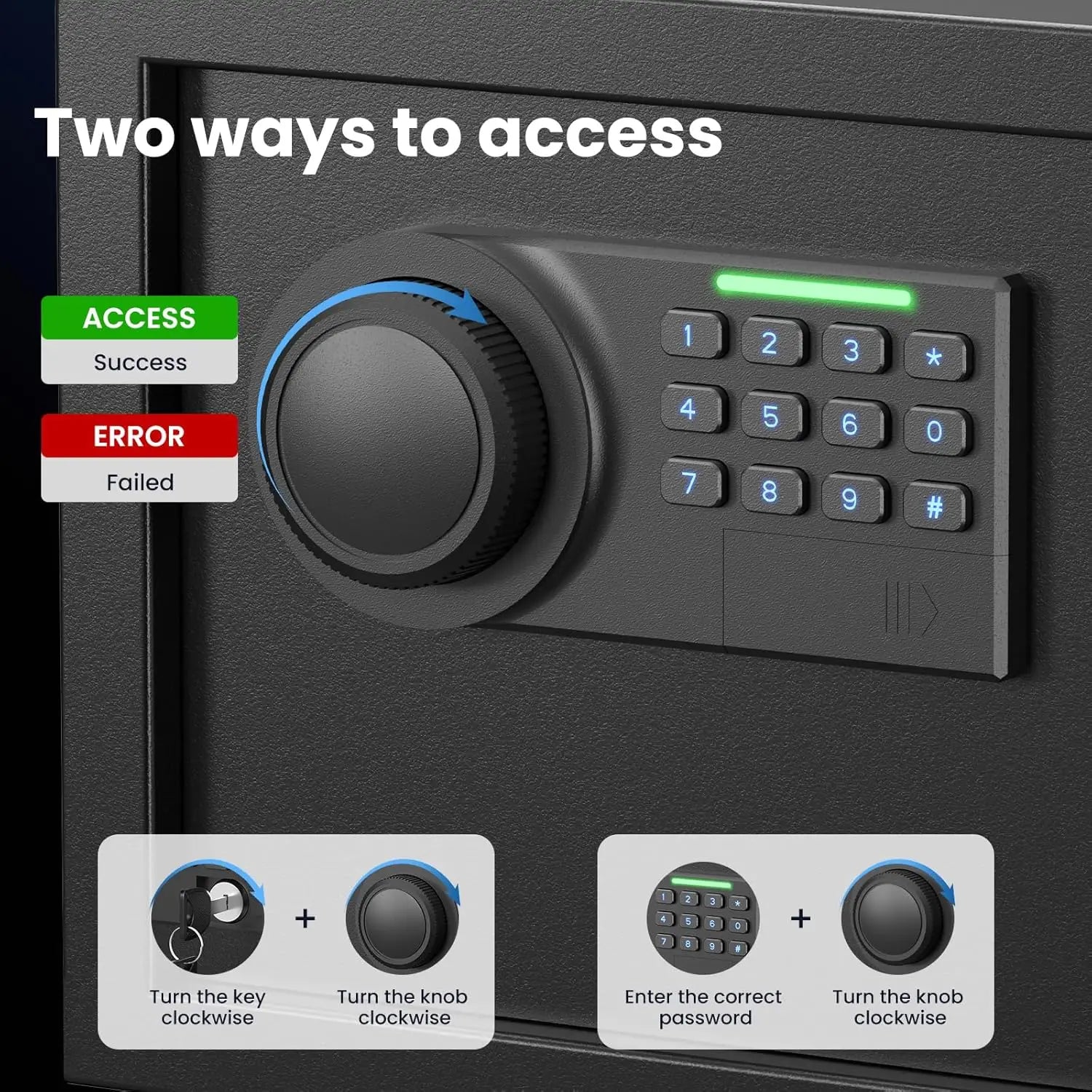 Gun Safe for Handguns with Silent Mode and Organizer Features - Safety First Gear 25