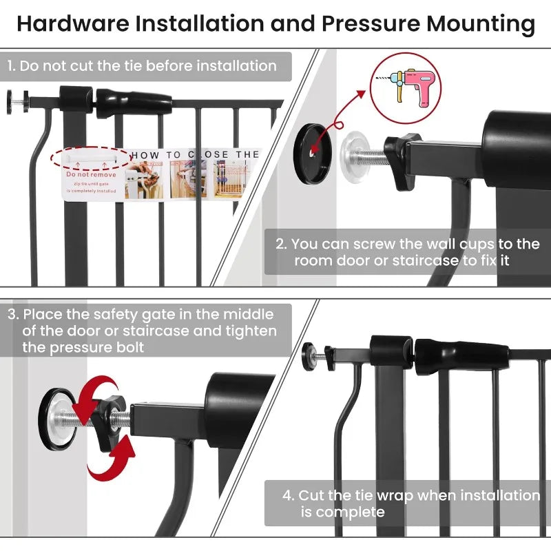 Easy Walk-Thru Safety Gate with Auto-Close and Hold-Open Features - Safety First Gear 25