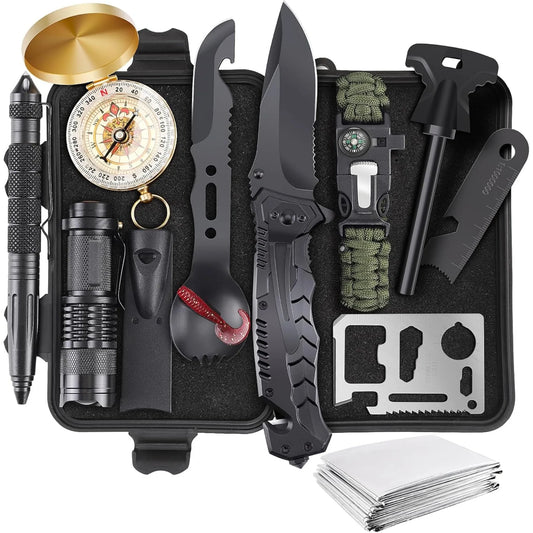 Ultimate 13 in 1 Survival Pack for Outdoor Adventures - Safety First Gear 25