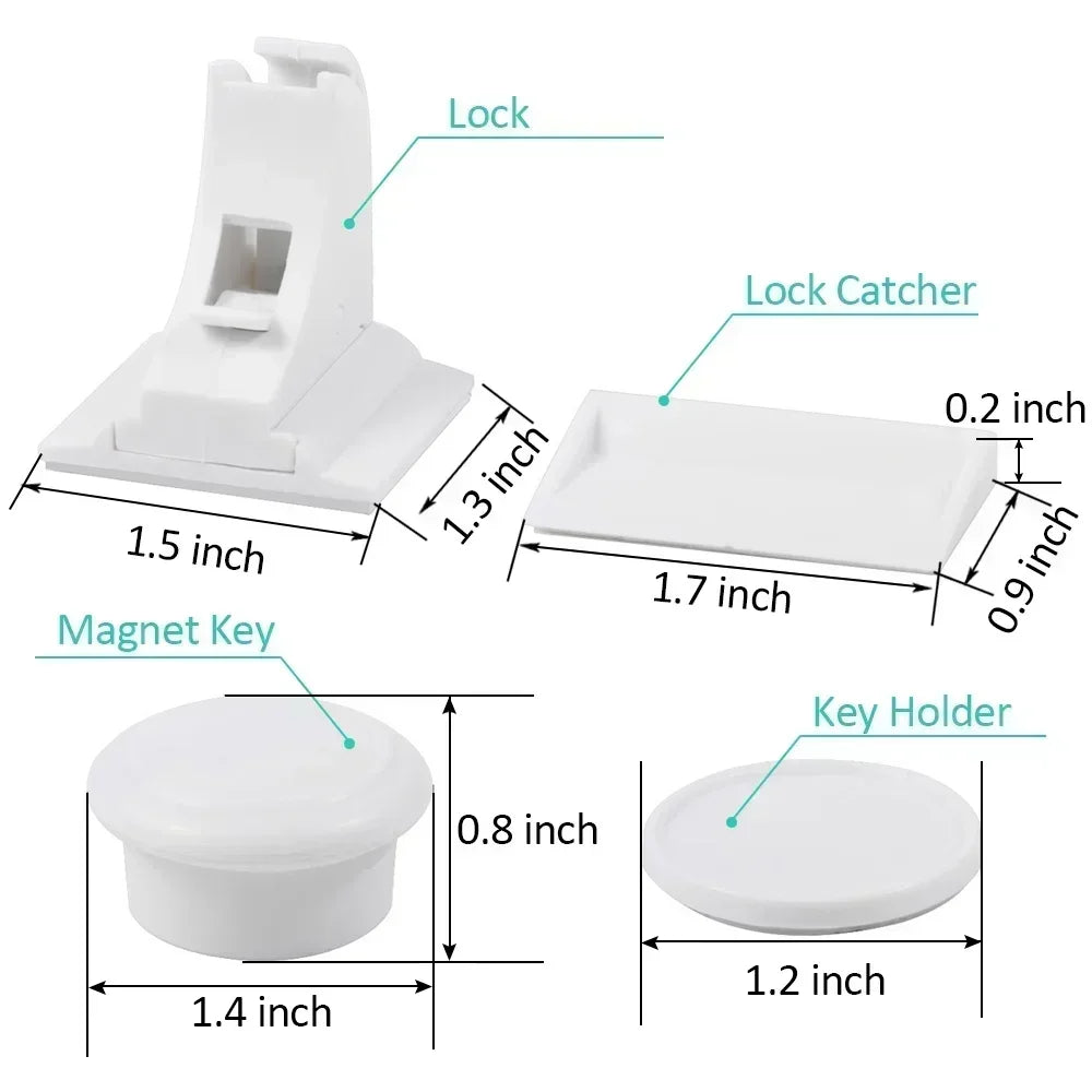 Function Magnetic Child Cabinet Lock for Safe Cabinet Doors and Baby Protection Easy Install - Safety First Gear 25