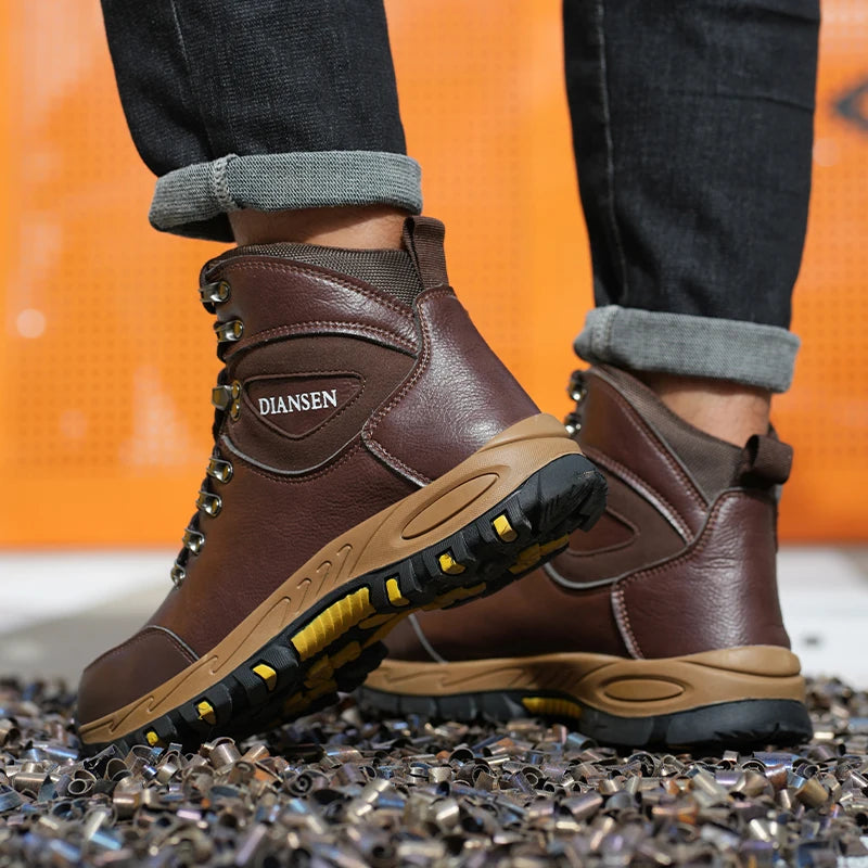 Veigar Waterproof Leather Work Boots Durable Safety Shoes - Safety First Gear 25