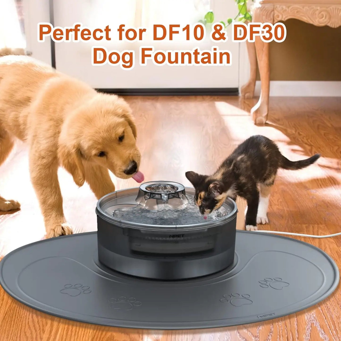 NPET Waterproof Silicone Dog Food Mat For DF10 Fountain - Safety First Gear 25