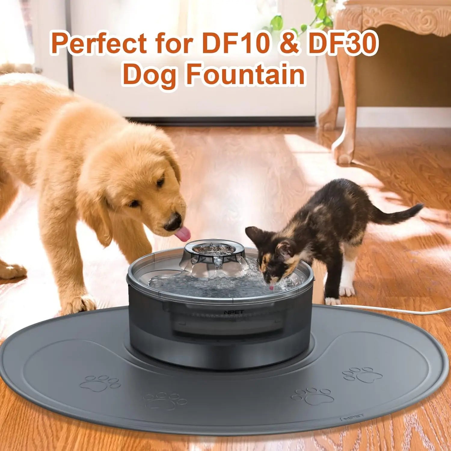 NPET Waterproof Silicone Dog Food Mat For DF10 Fountain - Safety First Gear 25