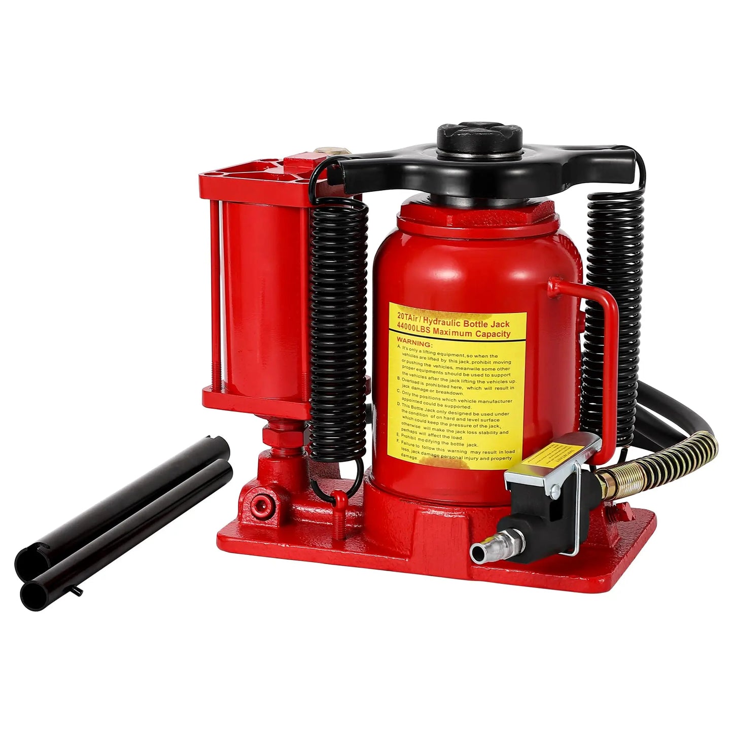 HiMISS 20 Ton Air Hydraulic Bottle Jack With Manual Pump