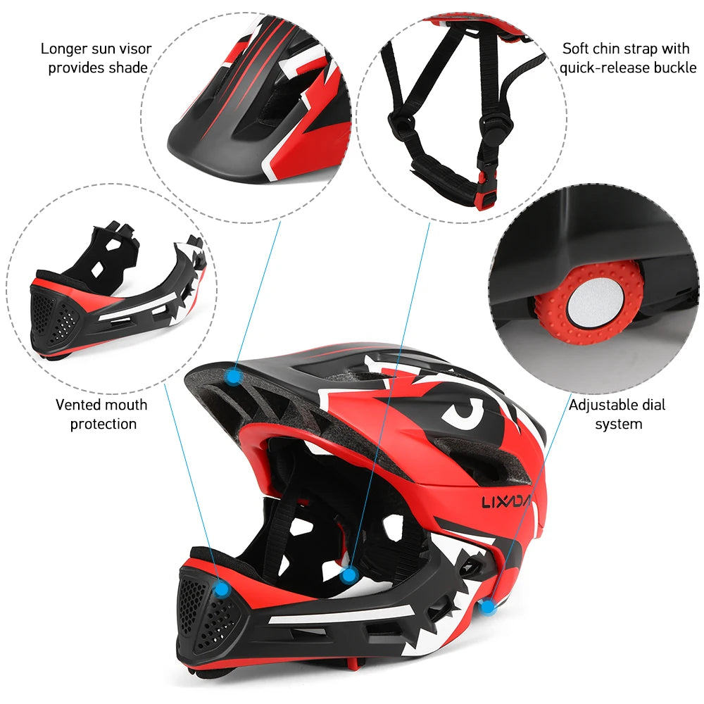 Hign-concerned Kids Full Face Helmet Safety Cycling - Safety First Gear 25