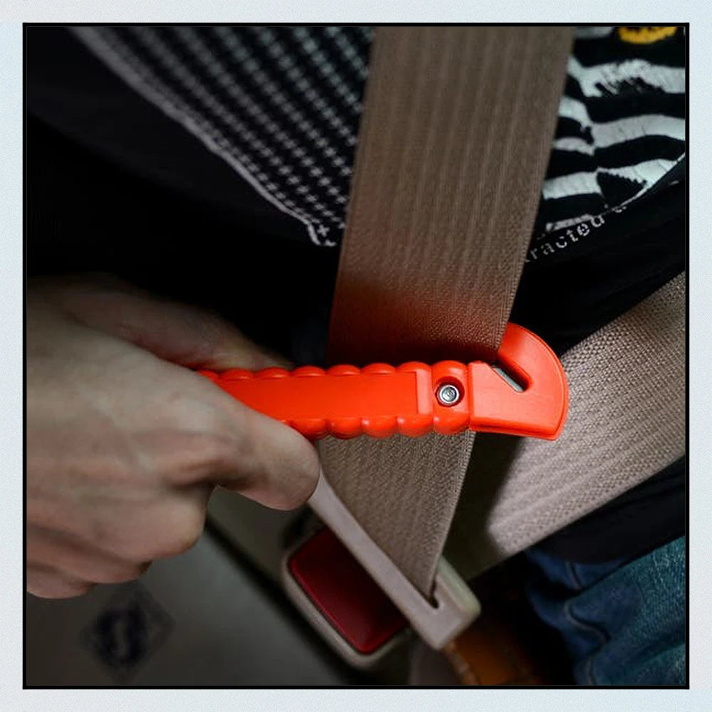Car Safety Hammer And Seat Belt Cutter 2-In-1 Rescue Tool