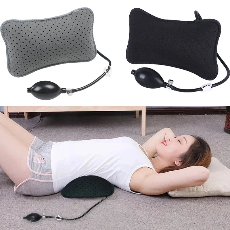 Inflatable Lumbar Support Cushion Portable Neck Shoulder Posture Correct Massage Pillows Orthopedic Design For Back Pain Relief