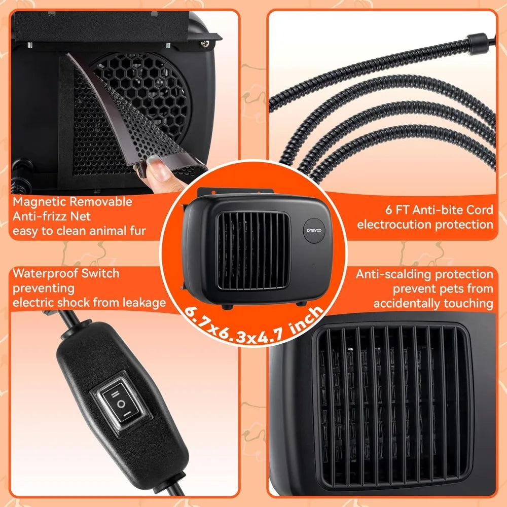 Dog House Heater With Thermostat And 6FT Anti Chew Cord Safe Overheat Protection Dual Heating Modes - Safety First Gear 25