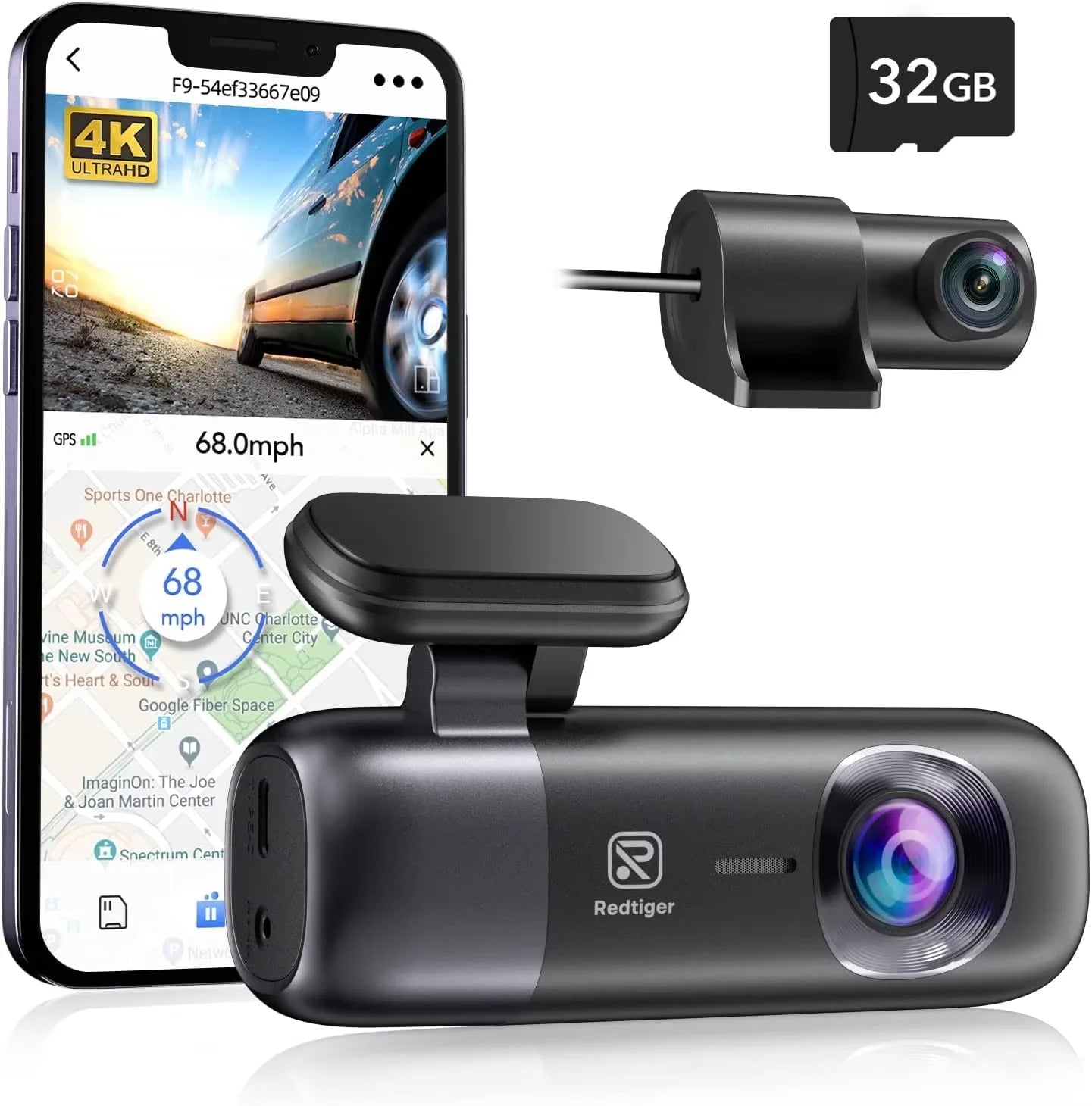 REDTIGER F9 Dash Cam 4K Front Rear GPS Night Vision