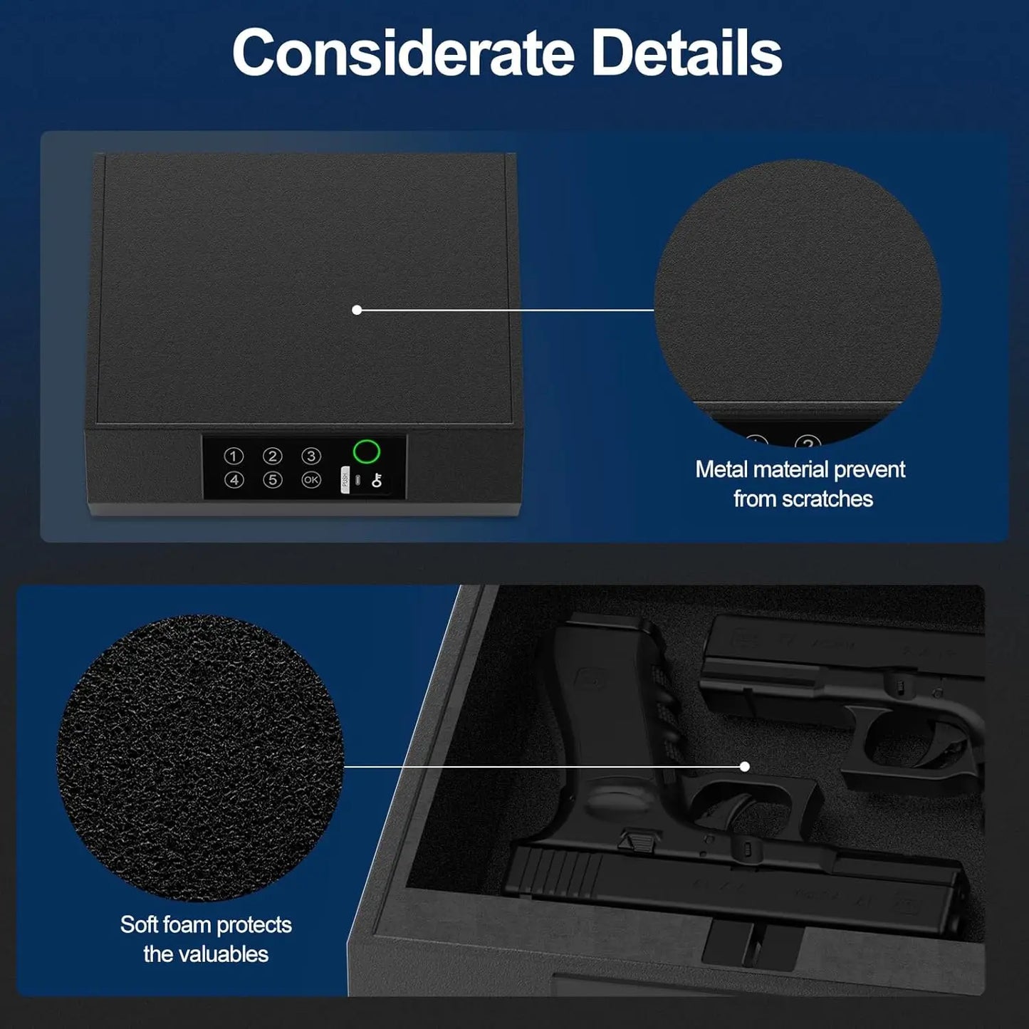 Biometric Pistol Safe With Quick Access Fingerprint Lock - Safety First Gear 25