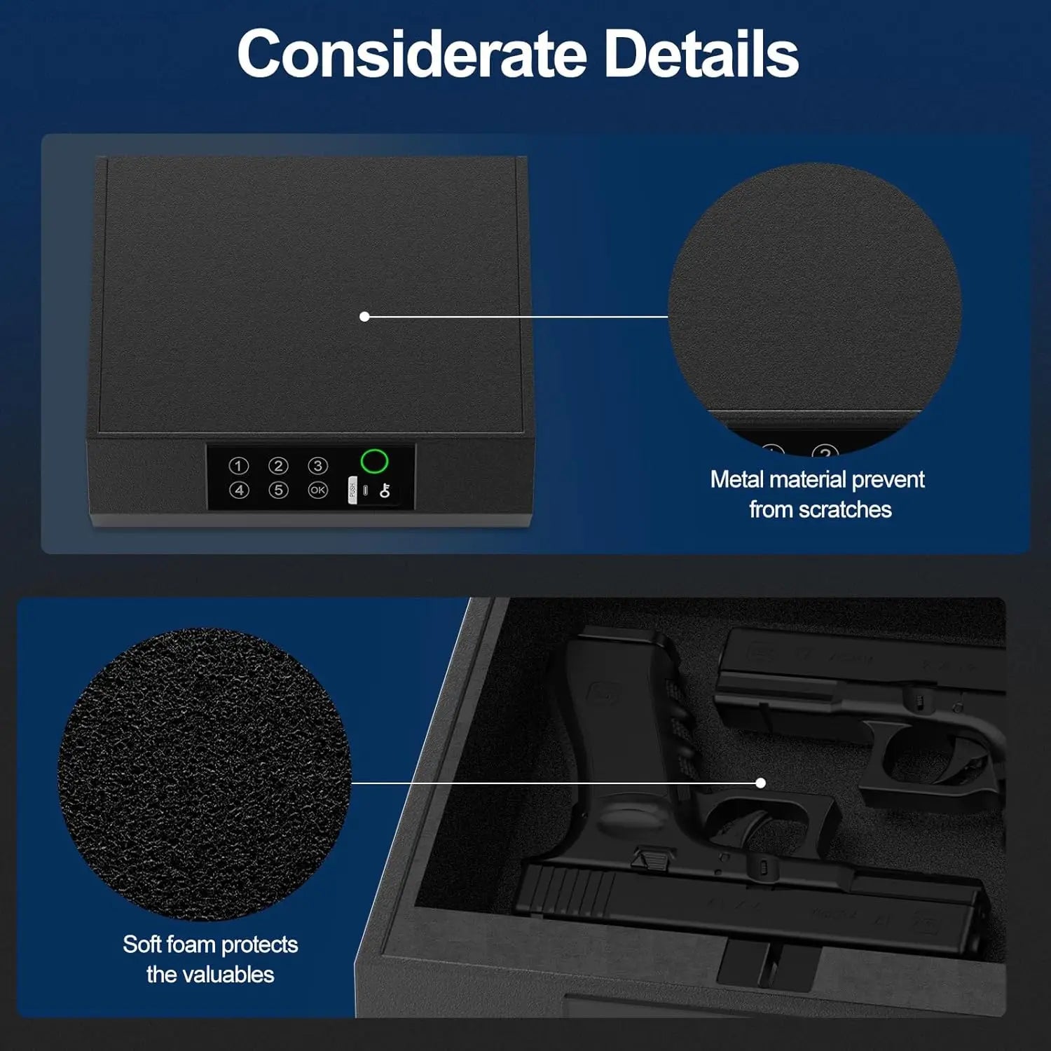 Biometric Pistol Safe With Quick Access Fingerprint Lock - Safety First Gear 25