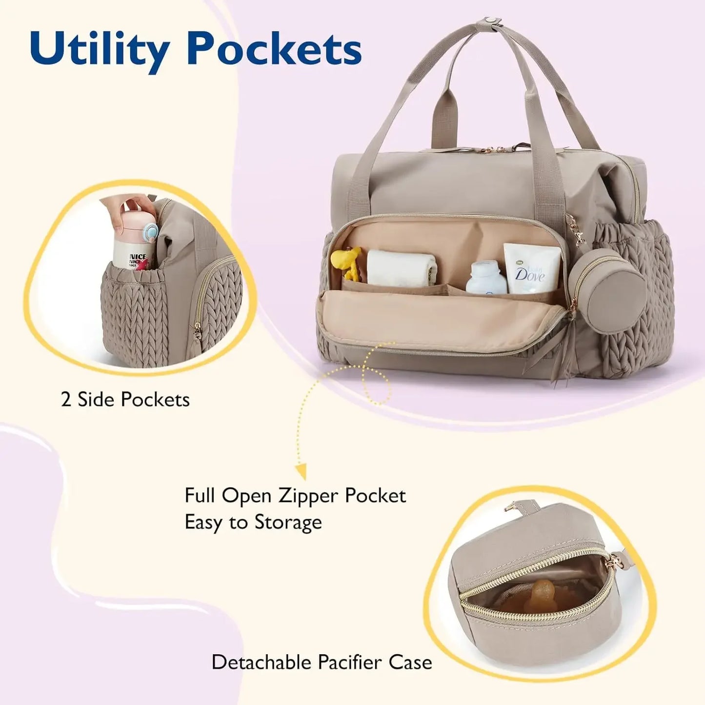 OUY Diaper Tote Bag Waterproof Hospital Bag Labor Delivery - Safety First Gear 25