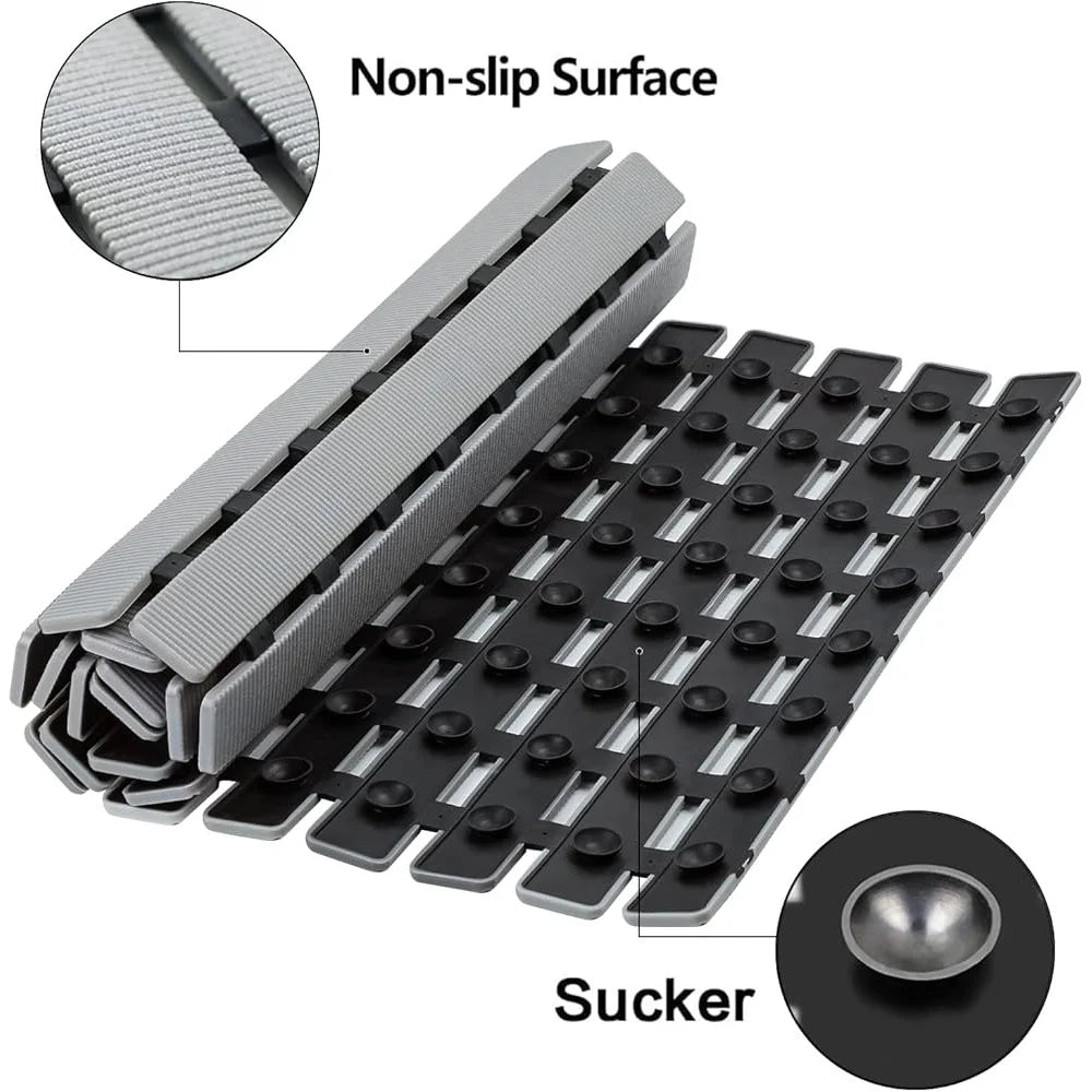 Non Slip Bath Mat with Suction Cups and Fast Drain Holes - Safety First Gear 25