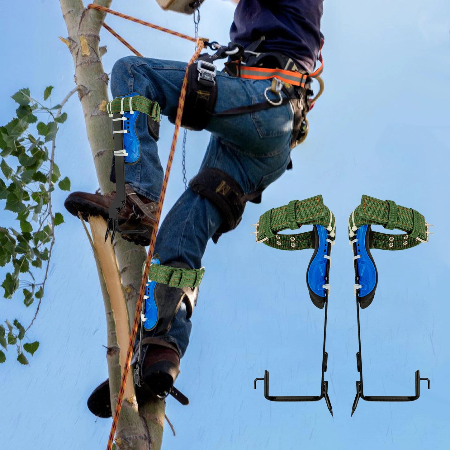 Tree Climbing Spike Tools Set With Safety Belt For Outdoor
