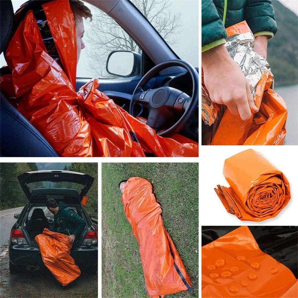 Portable Waterproof Emergency Survival Sleeping Bag Mylar Blanket - Safety First Gear 25