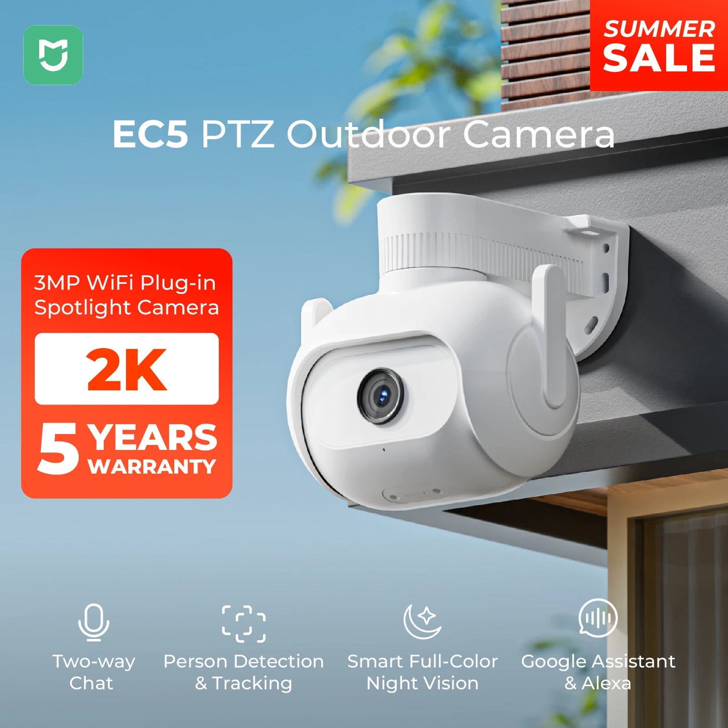 IMILAB EC5 Floodlight Camera 360 PTZ Outdoor Surveillance