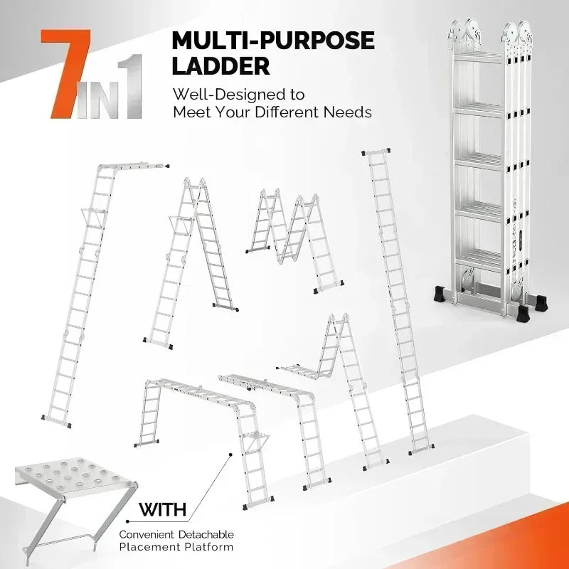 Hign-concerned Folding Ladder Multi Purpose Aluminum 7 In 1