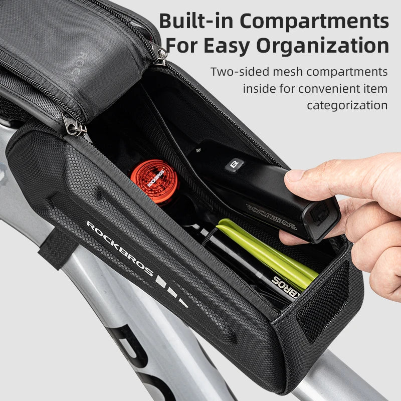 RockBros 1.7L Bike Phone Bag Waterproof Front Frame Case - Safety First Gear 25