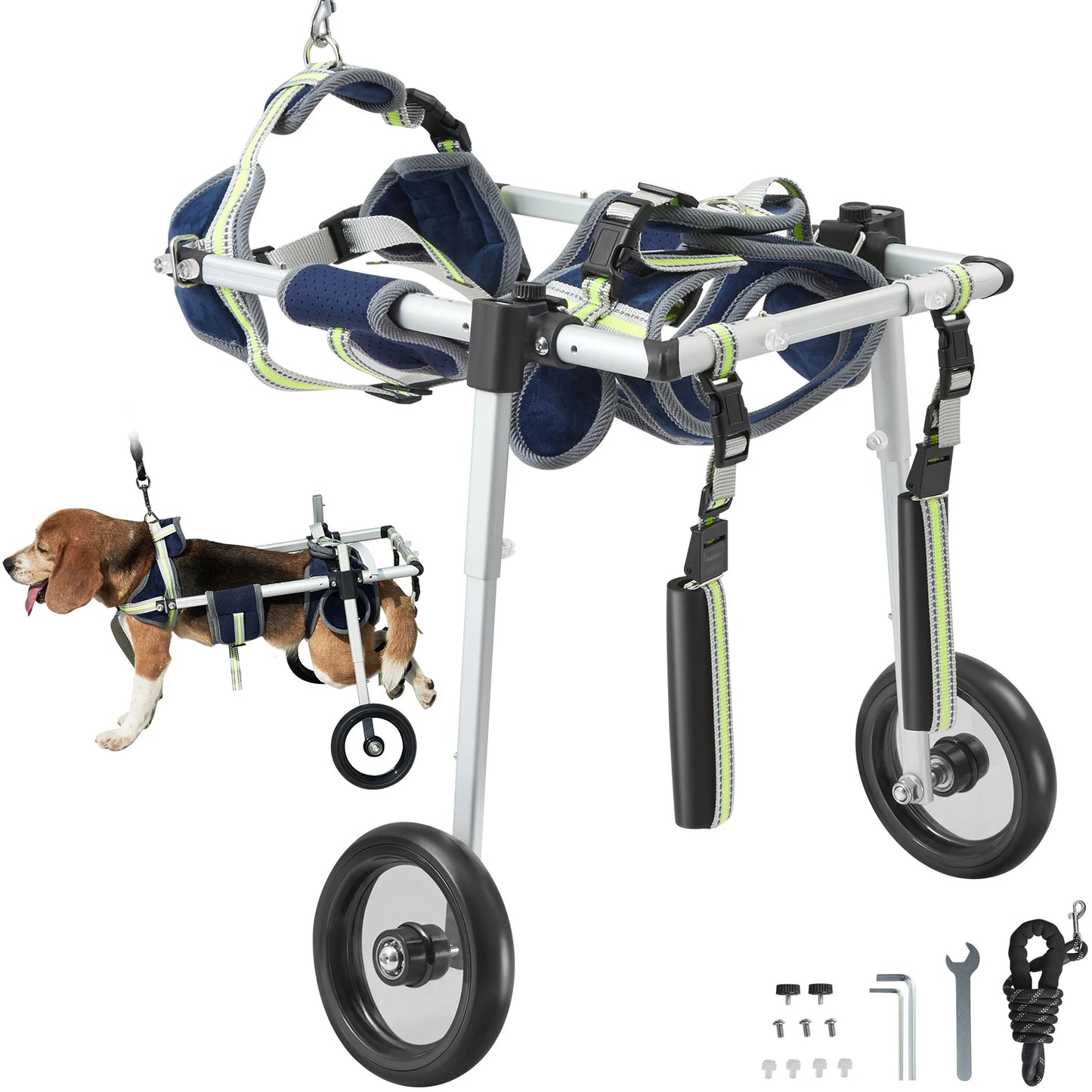 SucceBuy 2 Wheel Dog Wheelchair For Hind Limbs Support