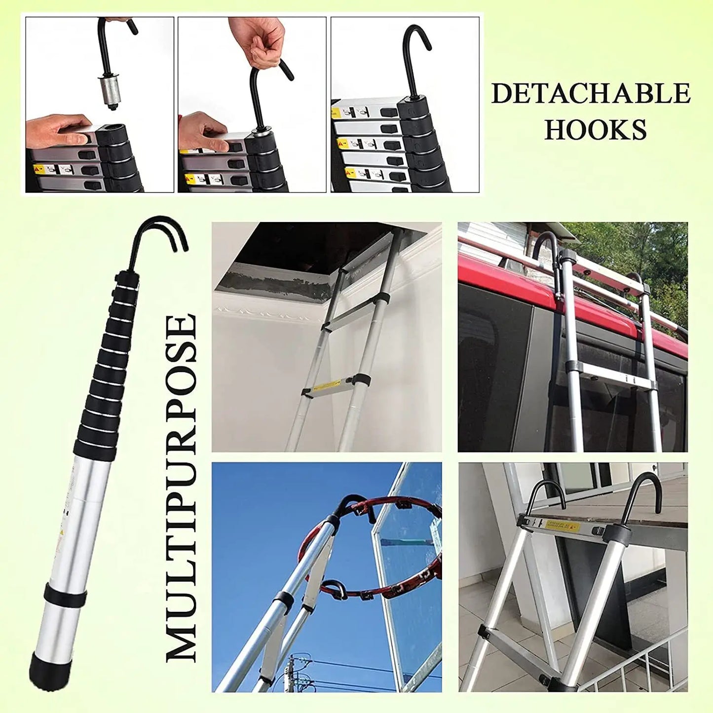 DayPlus Telescoping Stainless Steel Ladder Portable Extendable