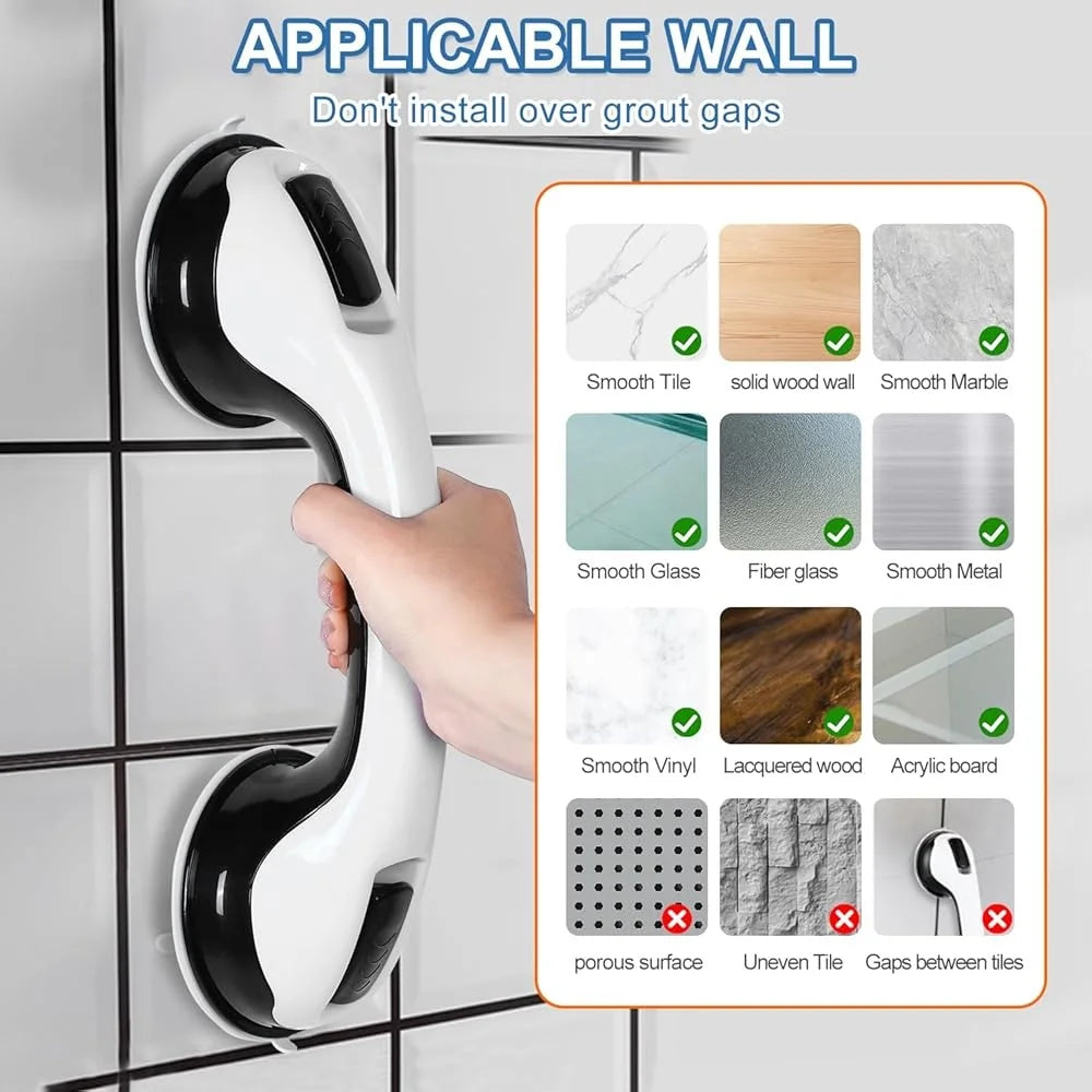 Durable Suction Grab Bars for Safe Bathing Assistance 2 Pack - Safety First Gear 25