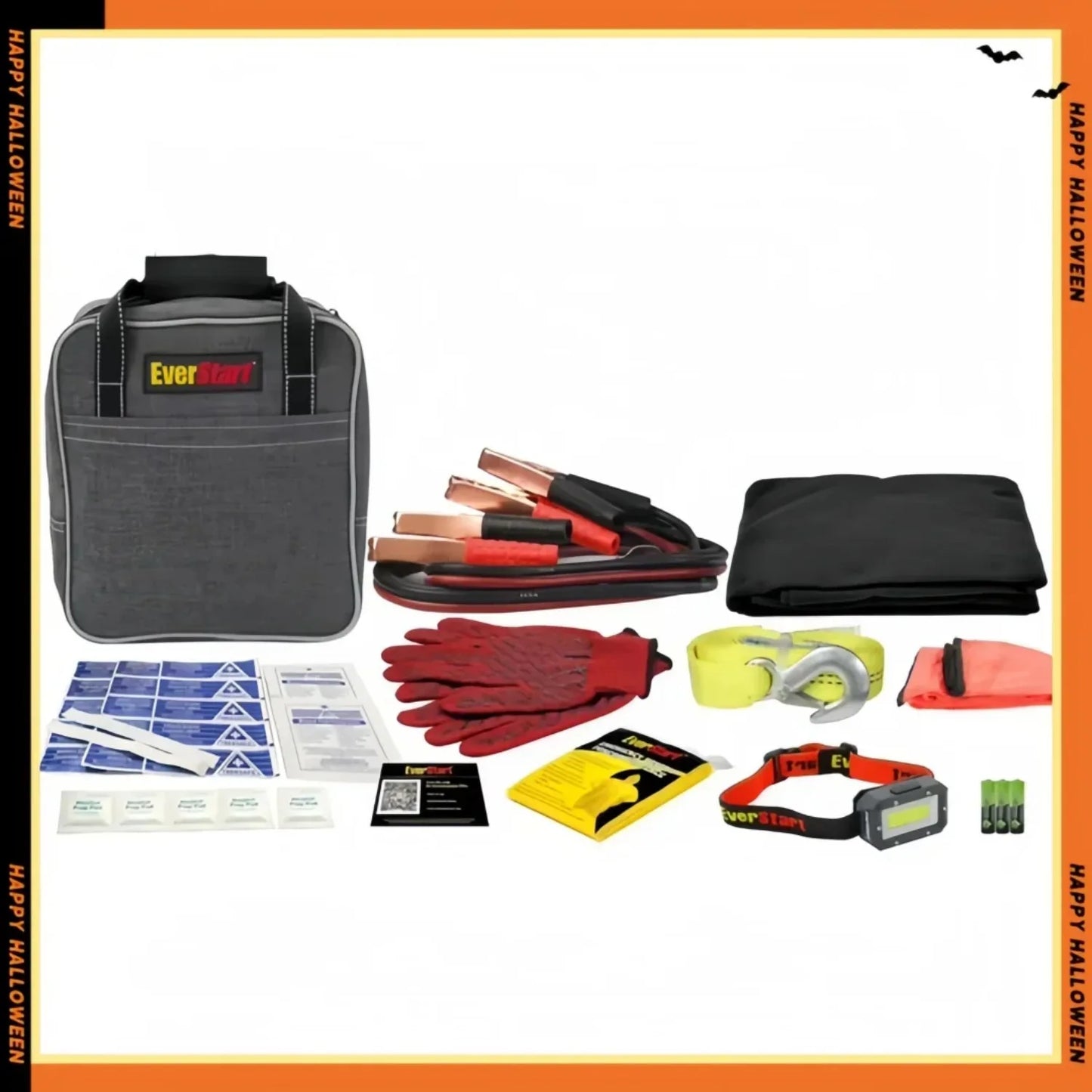 Compact 12V Booster Cable Jump Starter Kit for Emergency Roadside